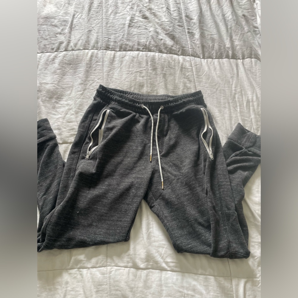 Heather gray zip up joggers